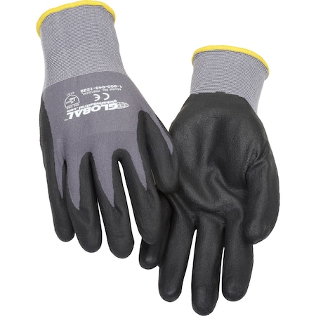 Global Industrial Coated Gloves, Nylon, Nitrile, Black, XL 1 PR 708122XL